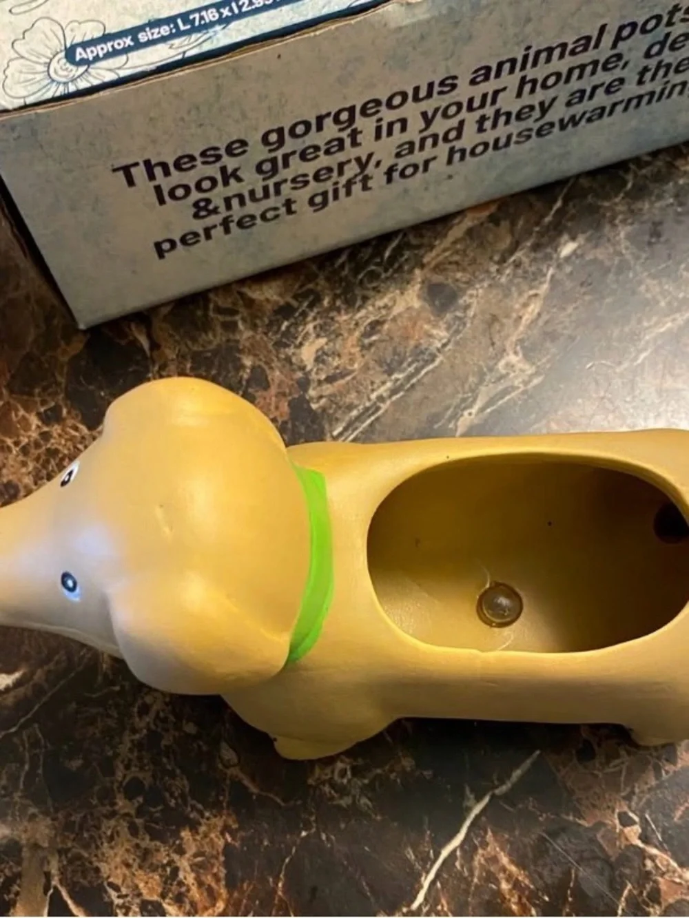 Dog Lover Planter Ceramic Dachshund Planter - Brown